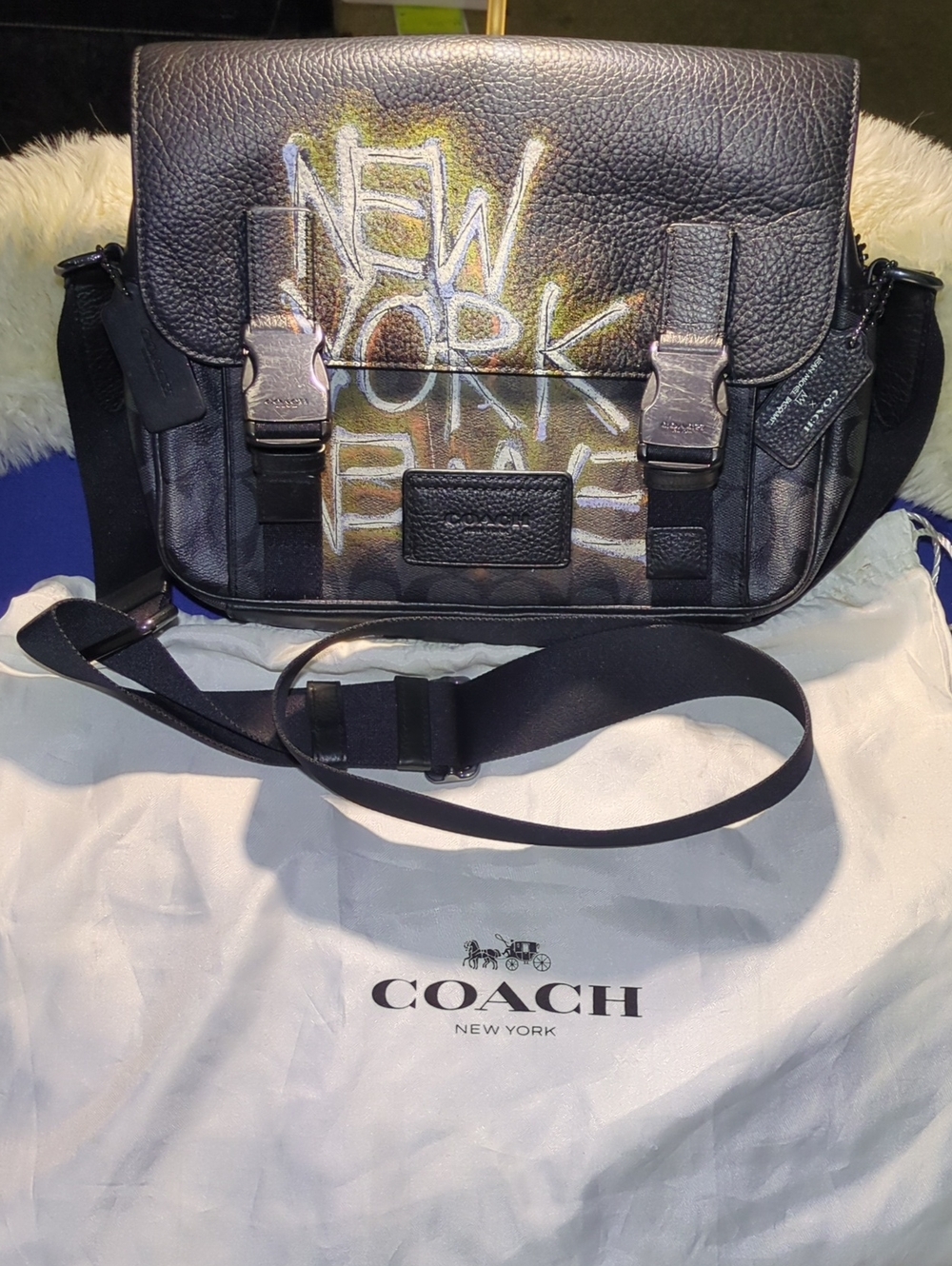 Coach X Jean-RARE Michel Basquiat NY Track Crossbody Messenger Bag NOW ONLY $350